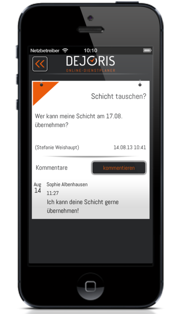 Pinnwand | DEJORIS App