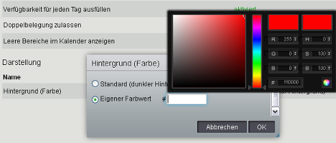 Hintergrundfarbe ändern